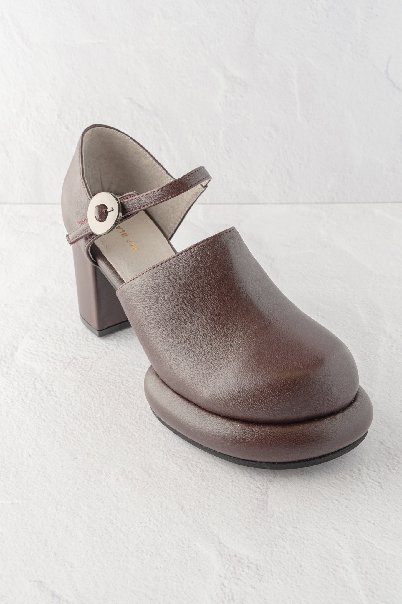 All Black Mod Buckle Mary Jane, Wine