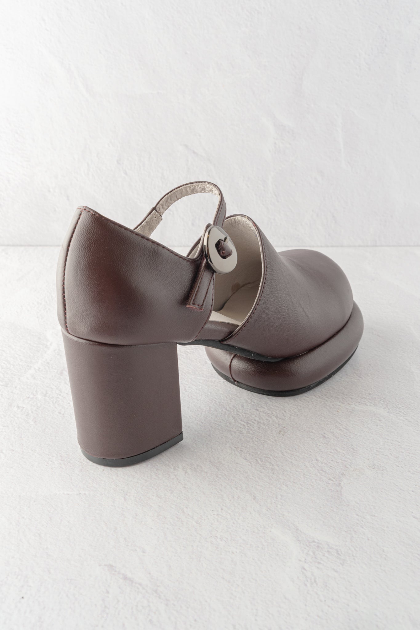 All Black Mod Buckle Mary Jane, Wine