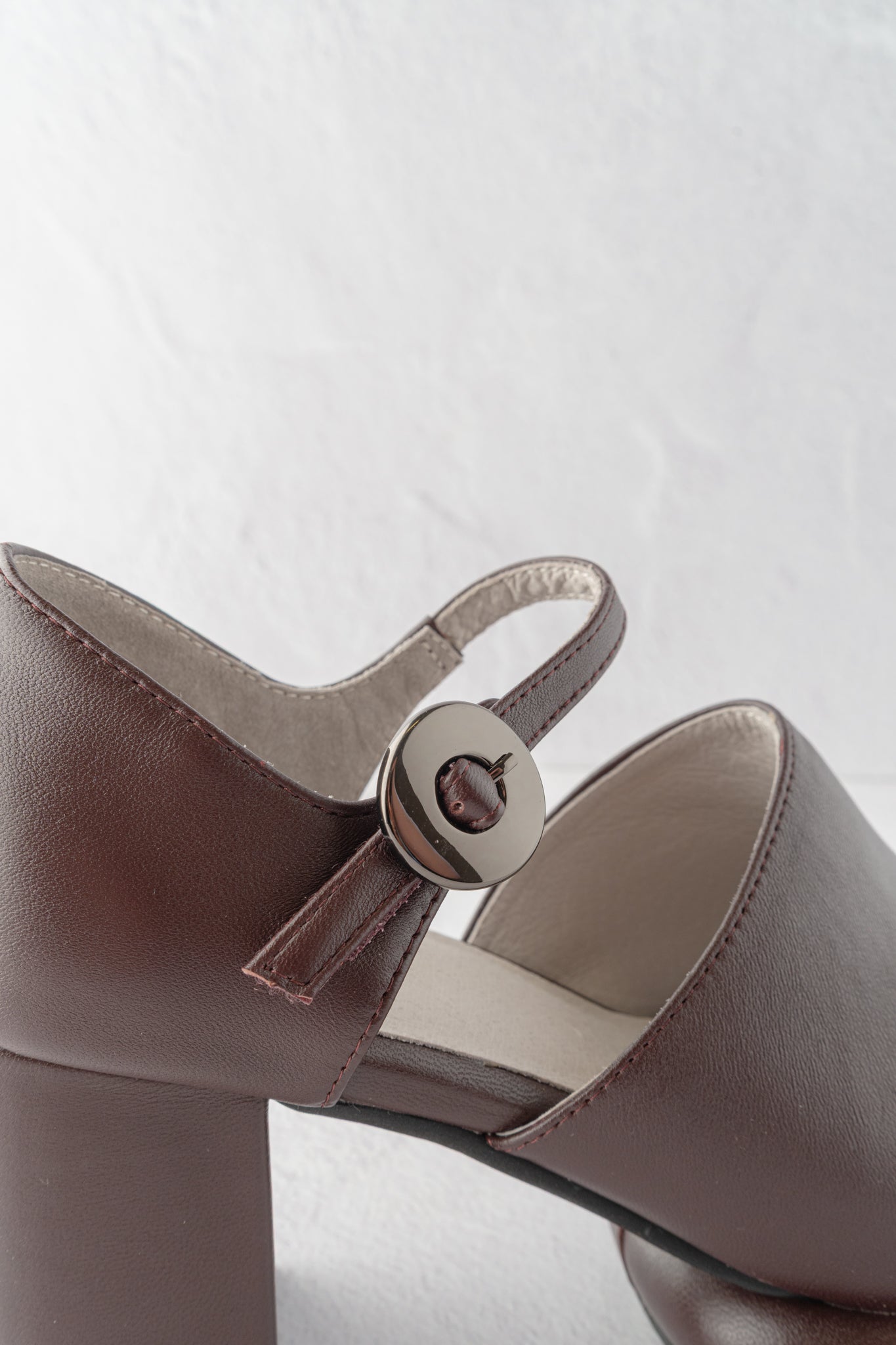 All Black Mod Buckle Mary Jane, Wine