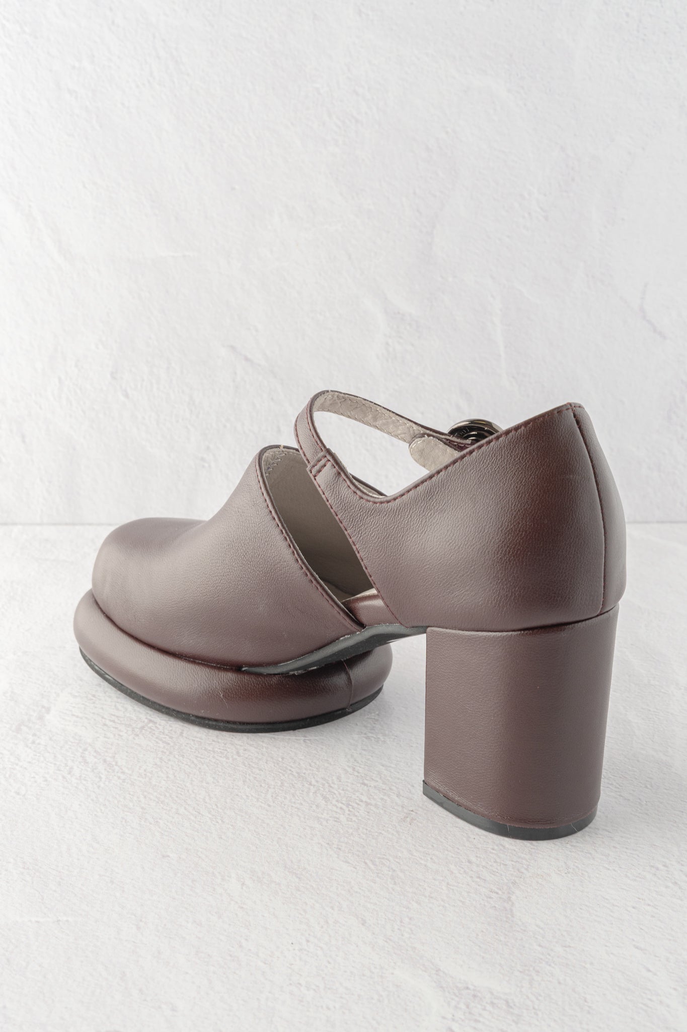 All Black Mod Buckle Mary Jane, Wine