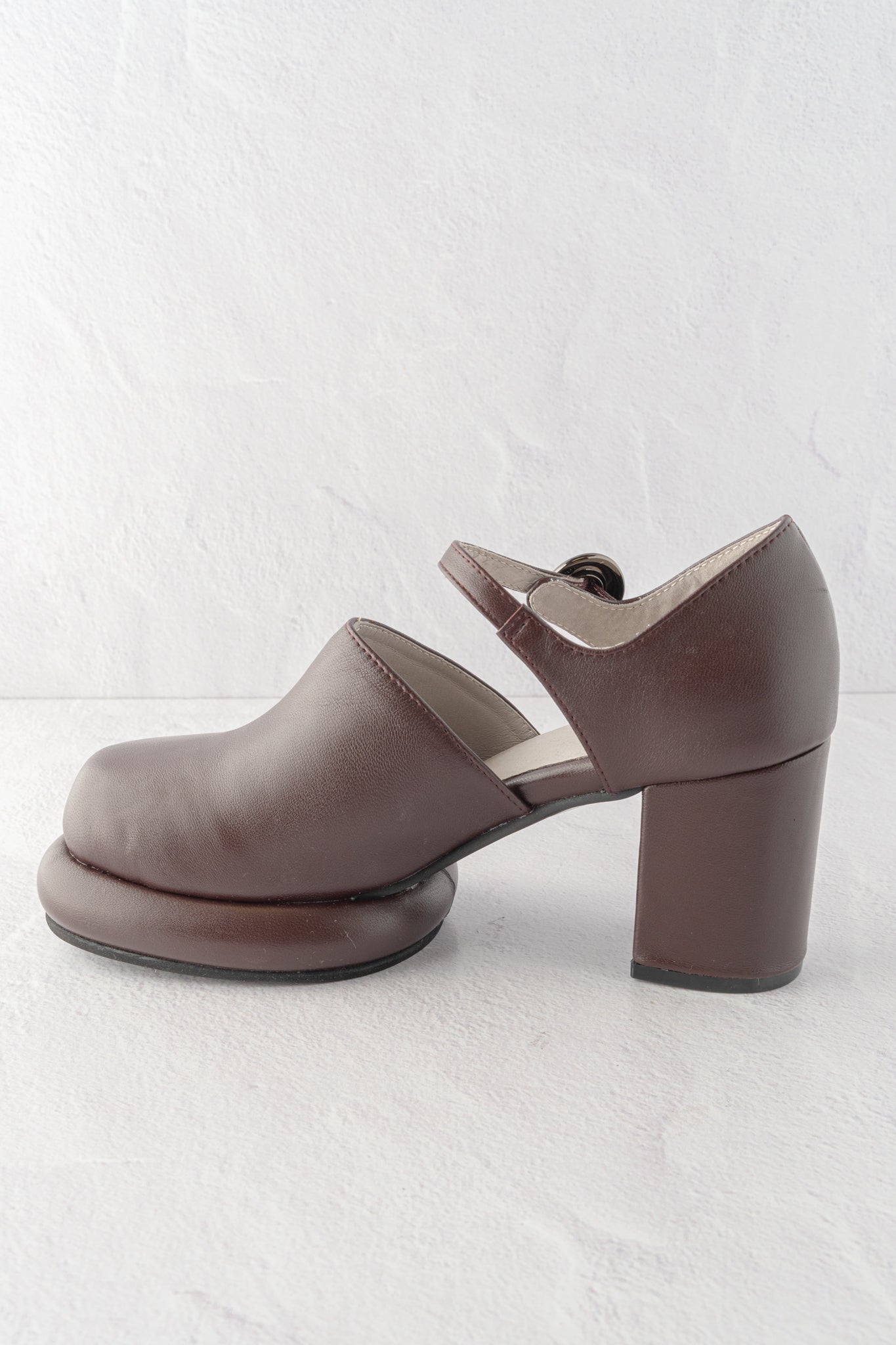 All Black Mod Buckle Mary Jane, Wine