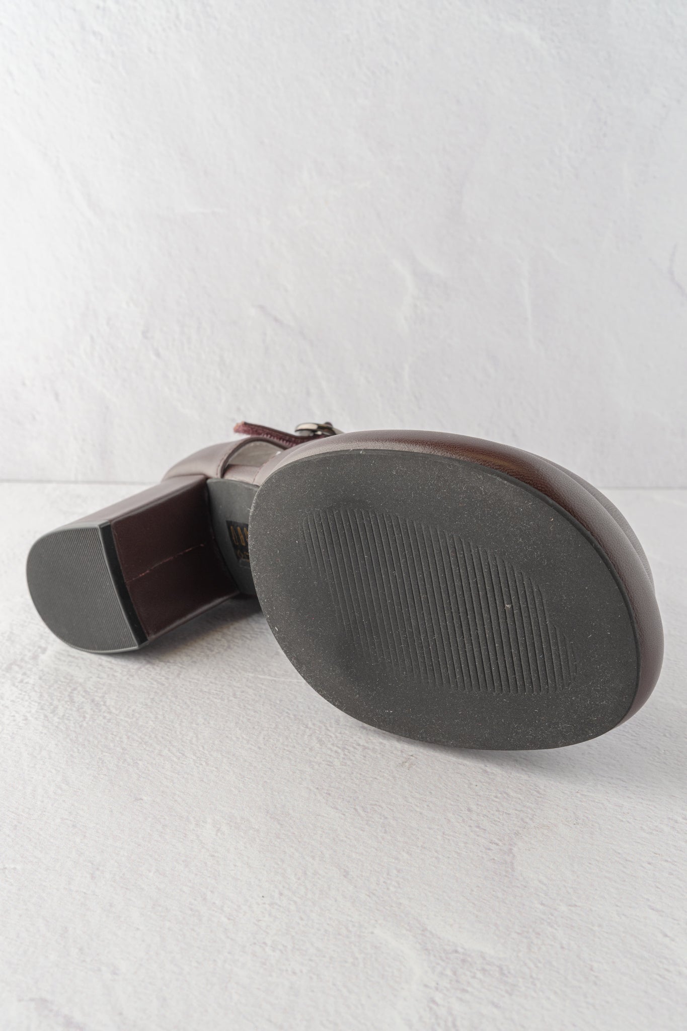 All Black Mod Buckle Mary Jane, Wine