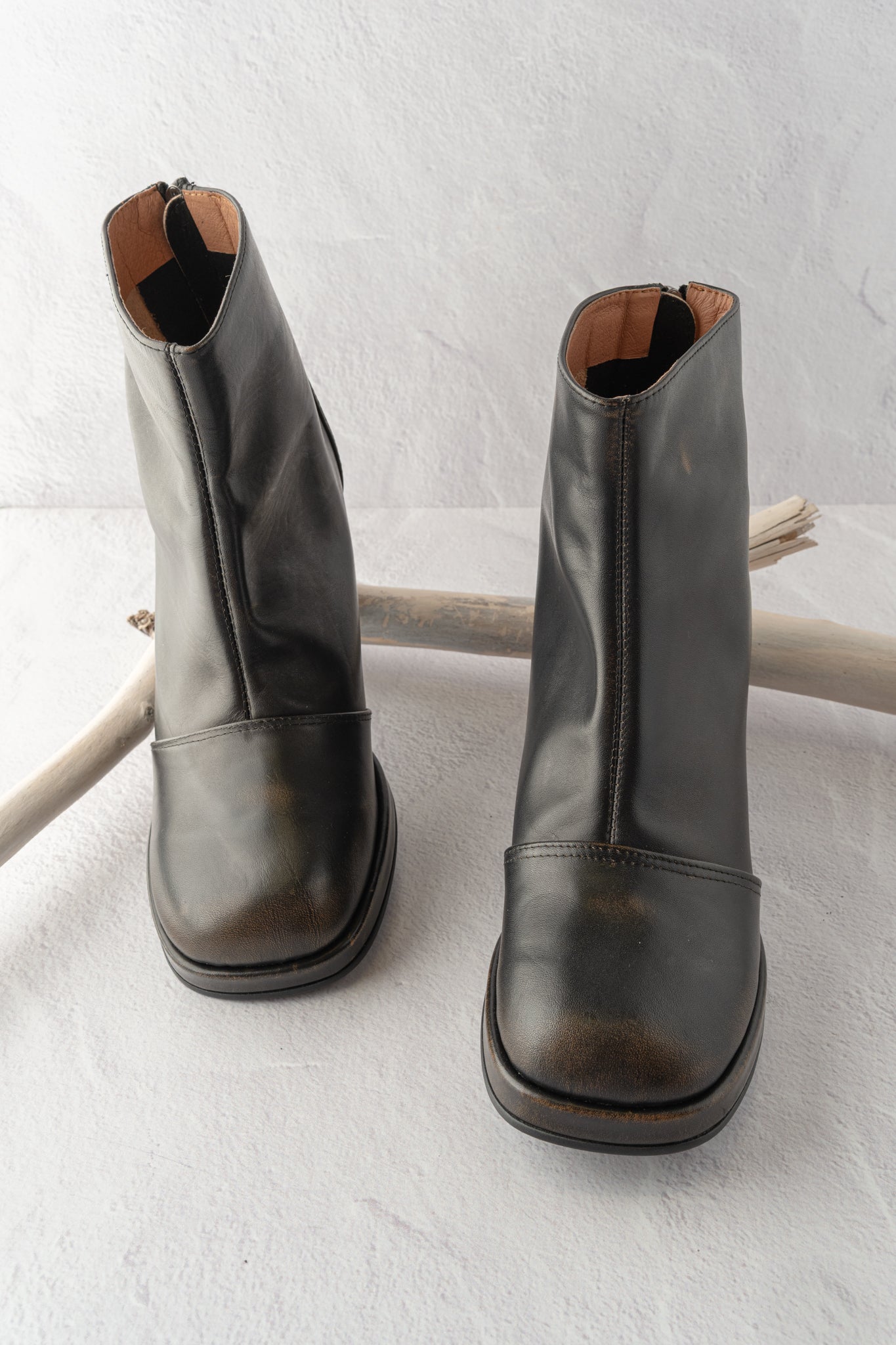 All Black Distressed Lady Boot, Black