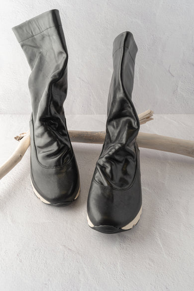 All Black Sneaker Kid Bootie, Black