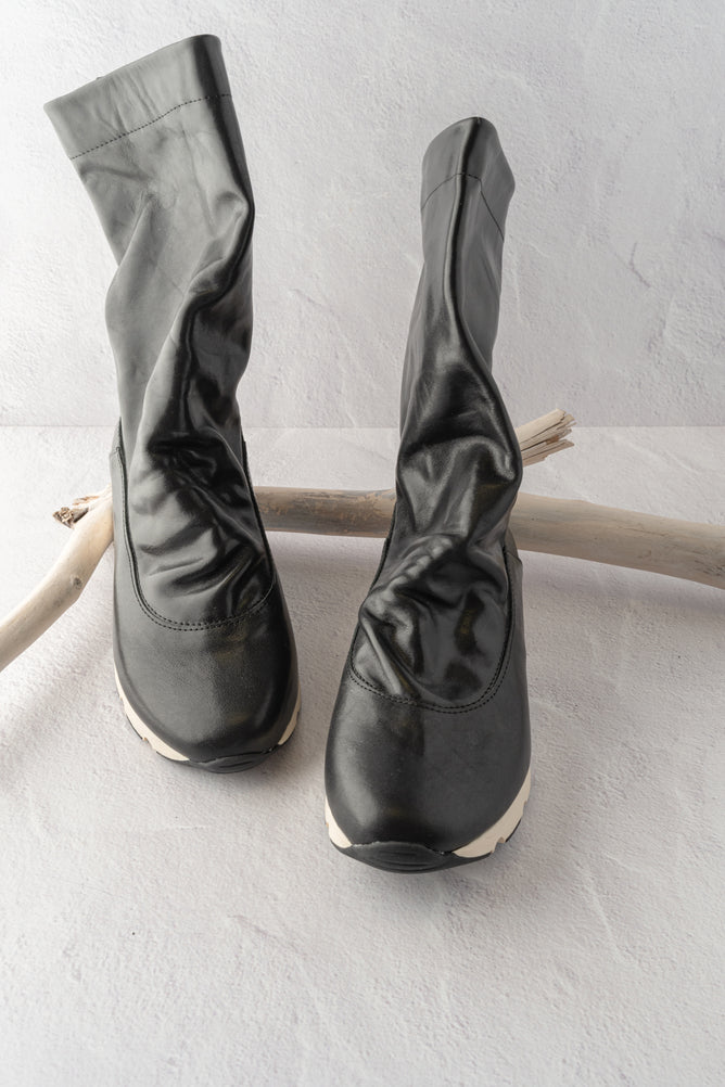 All Black Sneaker Kid Bootie, Black