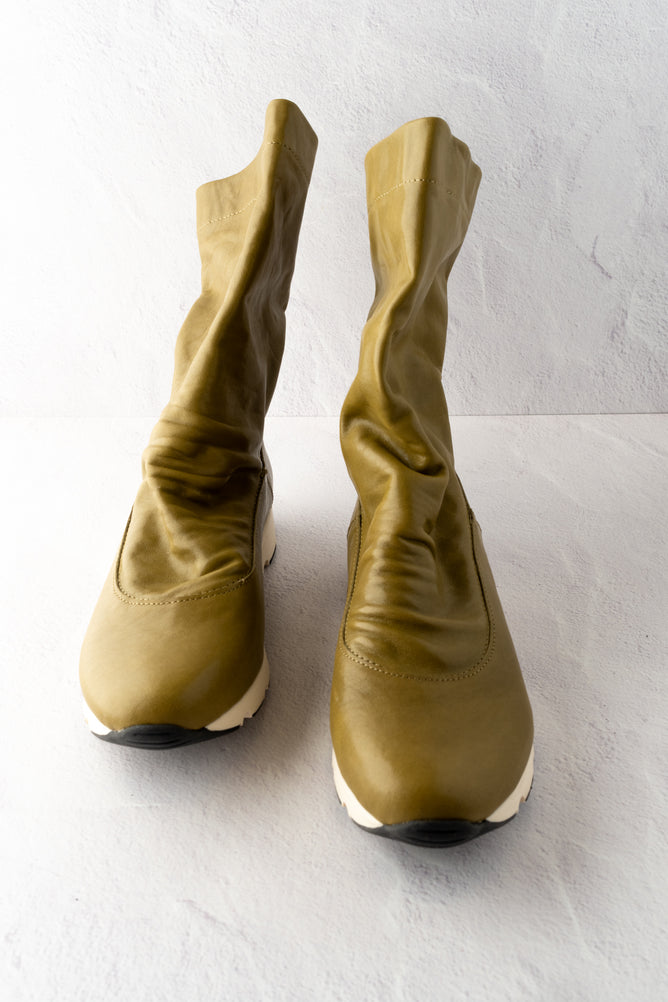 All Black Sneaker Kid Bootie, Green