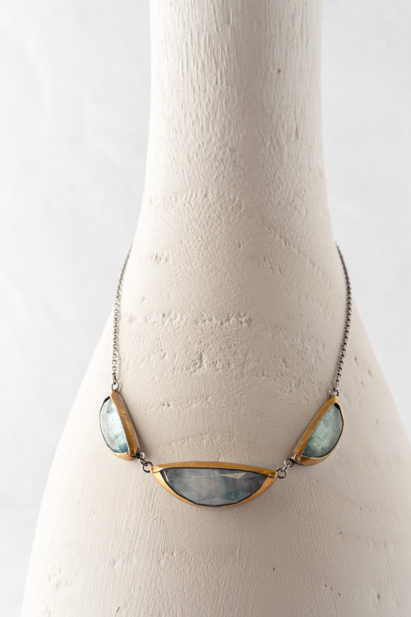 Austin Titus Studio Folded Triple Crescent Necklace, Multi