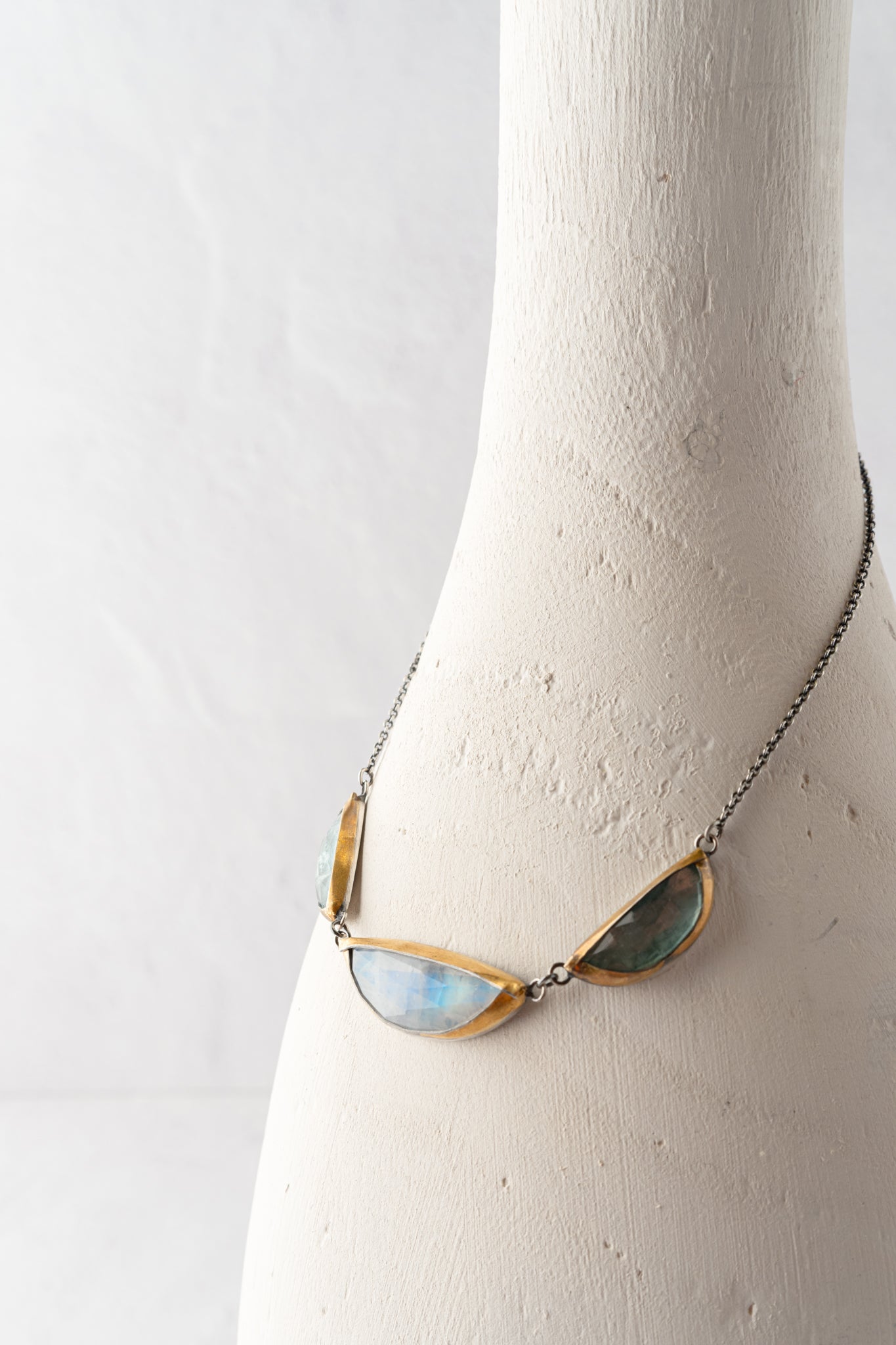 Austin Titus Studio Folded Triple Crescent Necklace, Multi