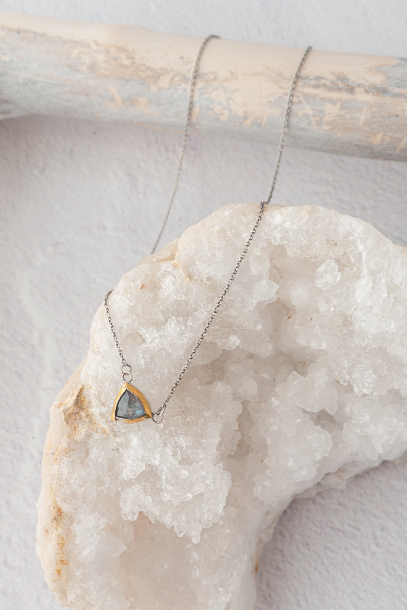 Austin Titus Studio Petite Tri Fold Necklace, Labradorite
