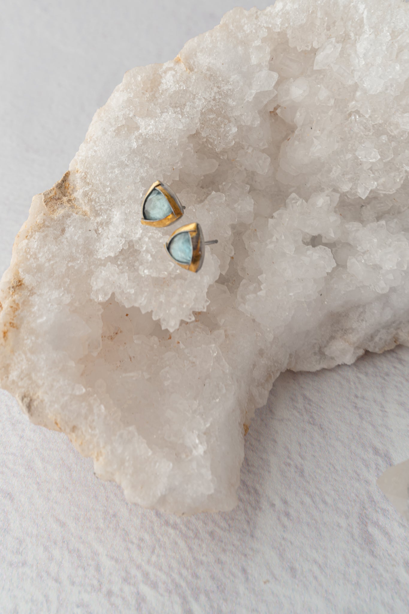 Austin Titus Studio Tri Fold Studs, Sky Blue Kyanite