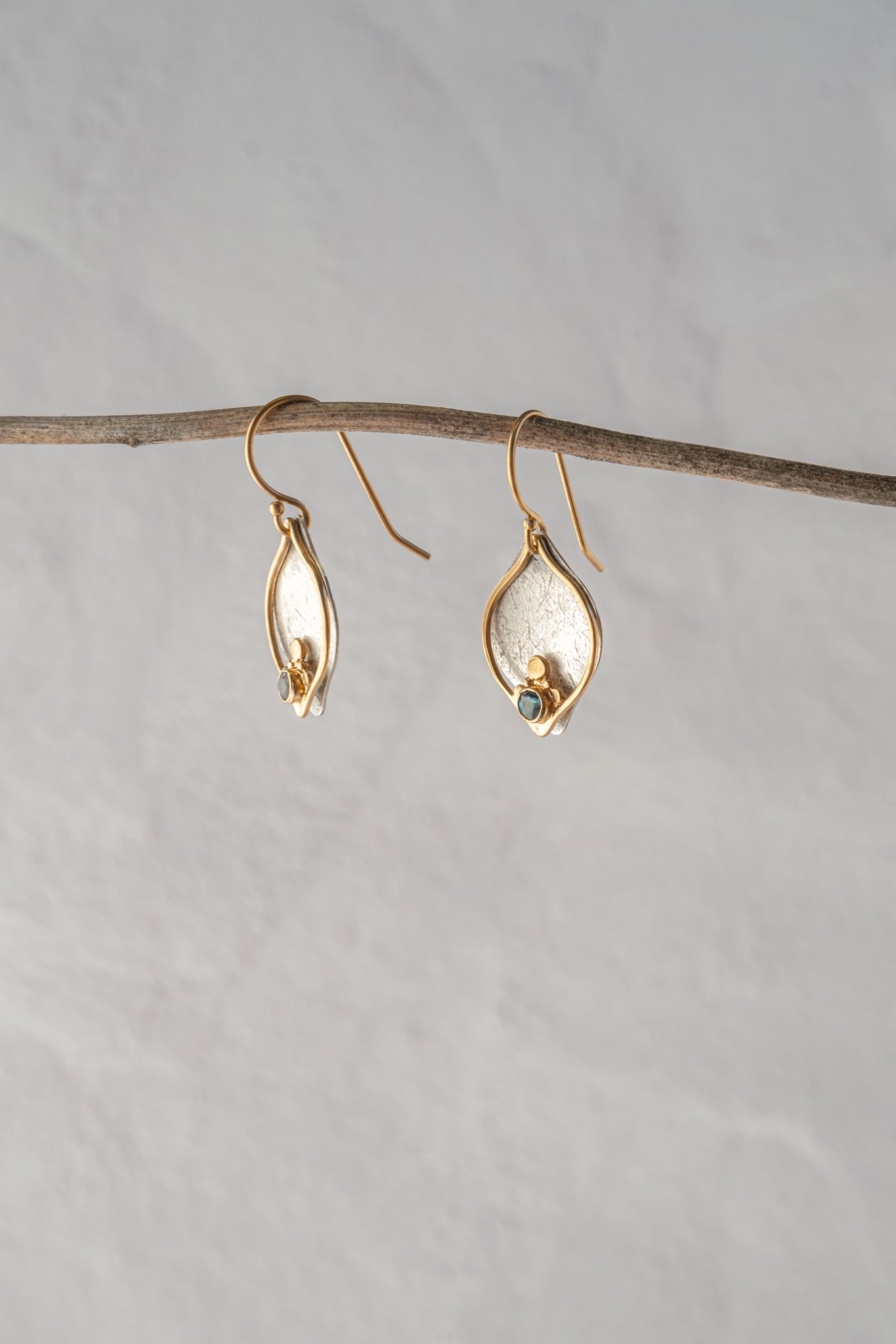 Austin Titus Studio Two Tone Plum Earrings, London Blue Topaz