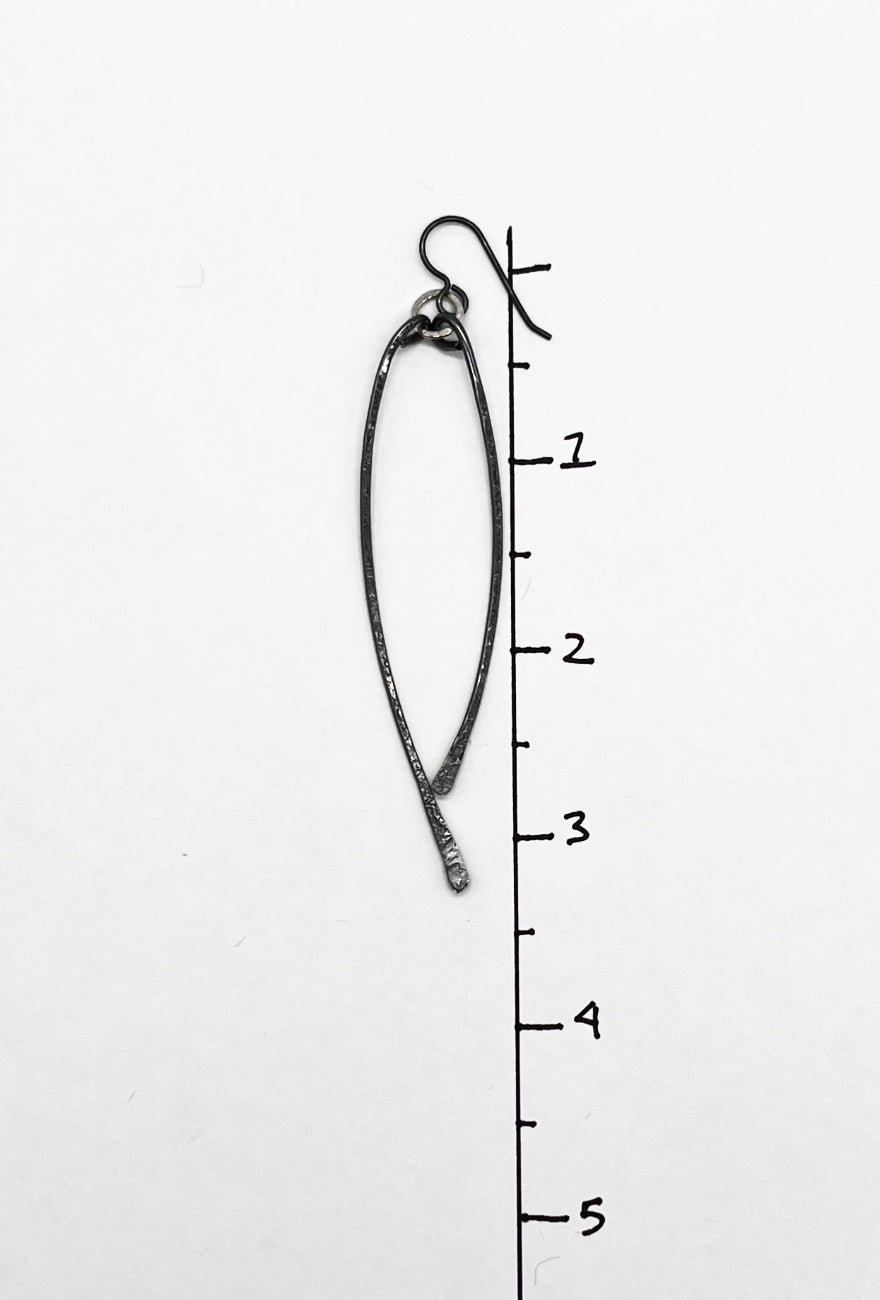 red i jewelry Wave Earrings, Oxidized Silver