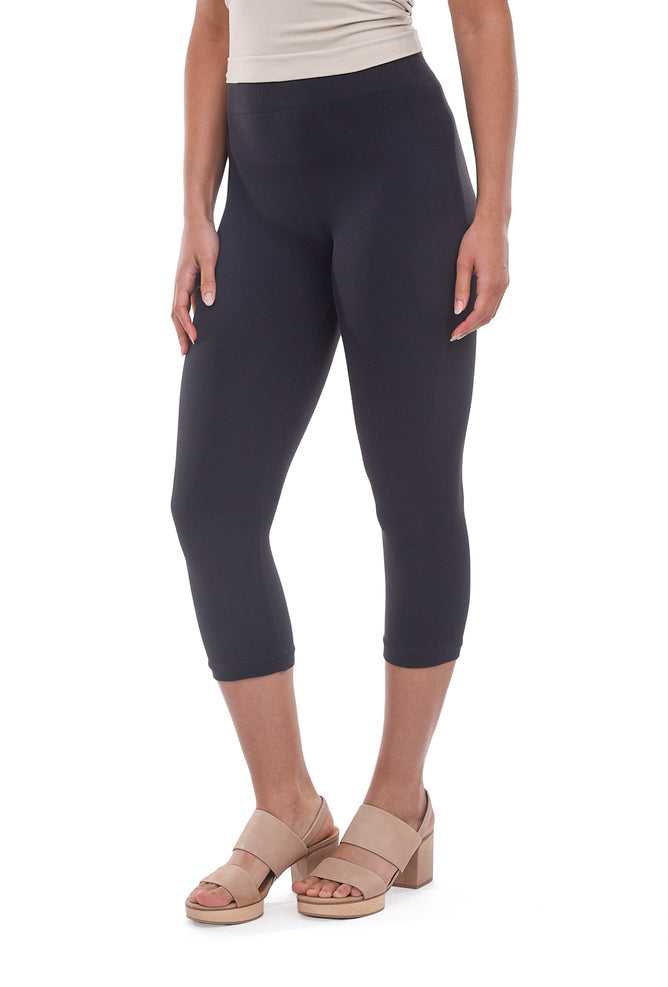 Tees by Tina MicroRib Capri Leggings, Storm Gray