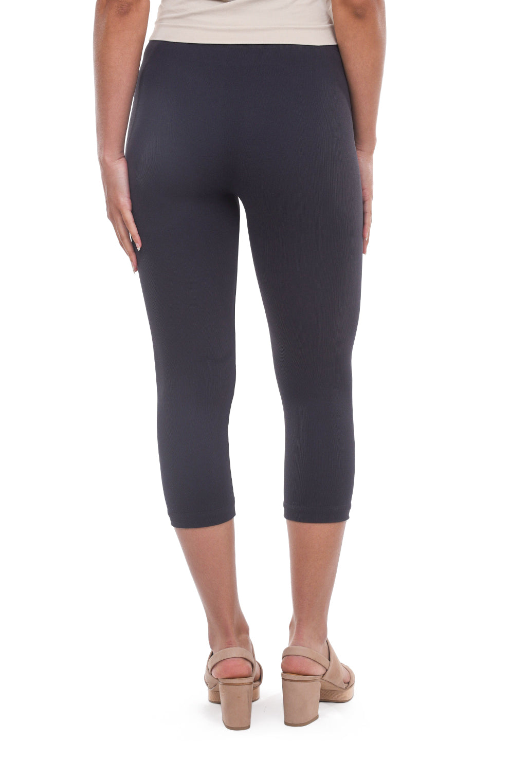 Tees by Tina MicroRib Capri Leggings, Storm Gray