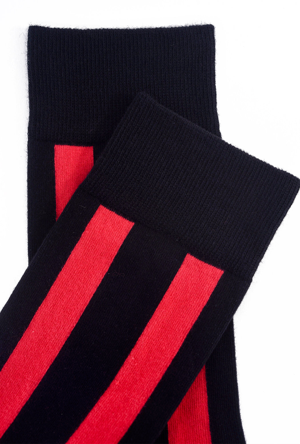 Love Sock Company LSC Vertical Stripe Socks, Black/Red