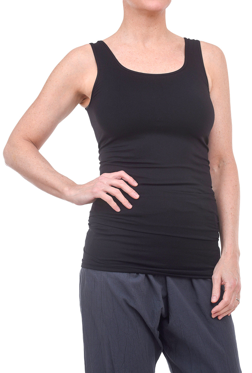 Tees by Tina Tank Tunic Slip Dress, Black