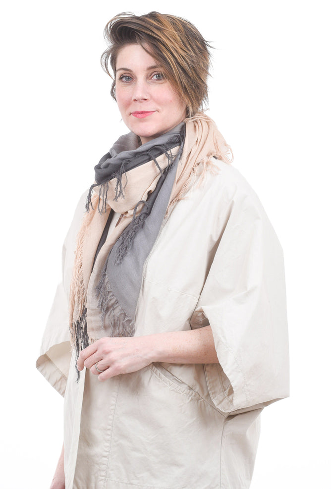 Blue Pacific Tissue Solid Scarf, Slate/Brazilian Sand