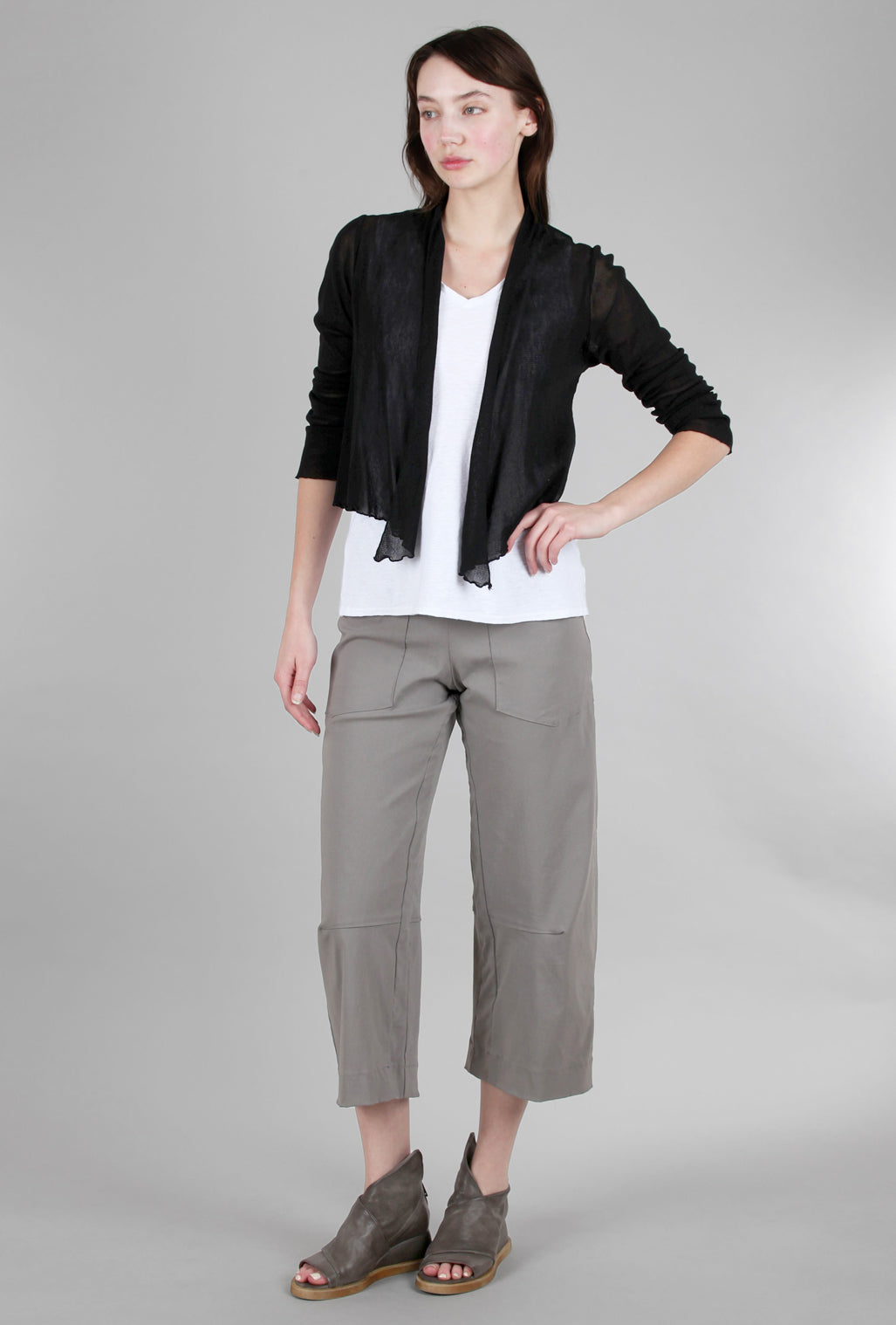Cut Loose Cropped Tulle Cardie, Black