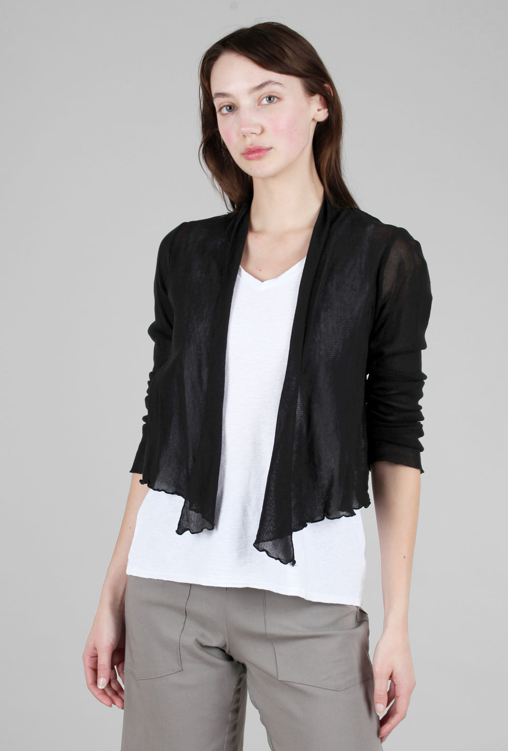 Cut Loose Cropped Tulle Cardie, Black