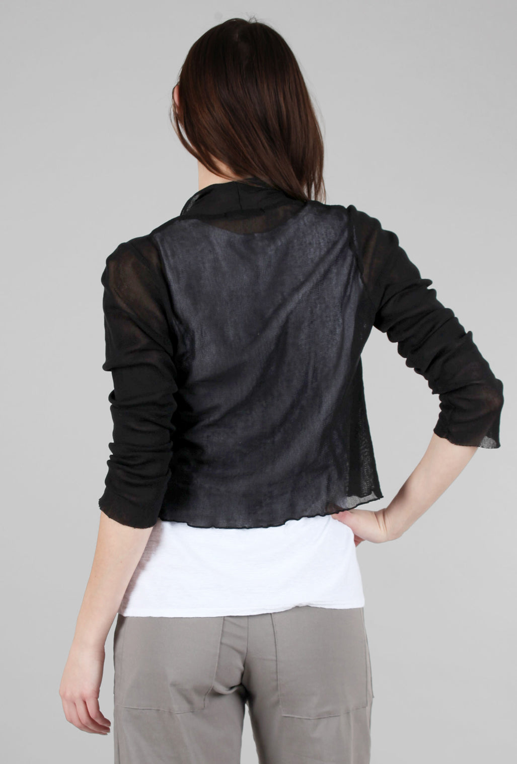 Cut Loose Cropped Tulle Cardie, Black