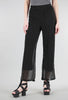 M Made in Italy Jersey-Lined Silky Pant, Black 