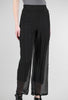 M Made in Italy Jersey-Lined Silky Pant, Black 