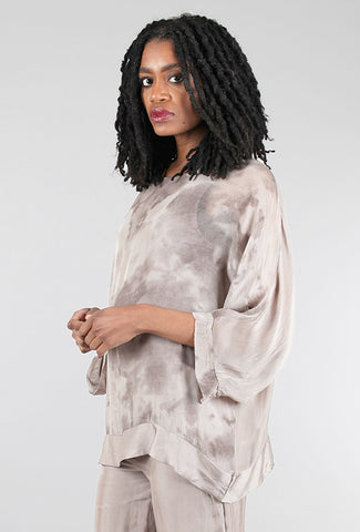 M Made in Italy Floaty Sepia Top, Taupe Combo 