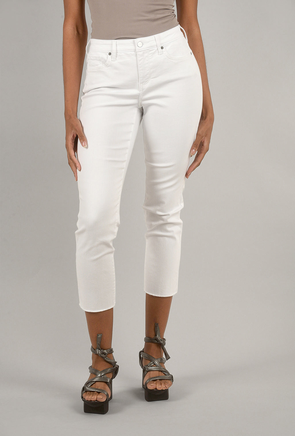 NYDJ Sheri Ankle Fray, Optic White