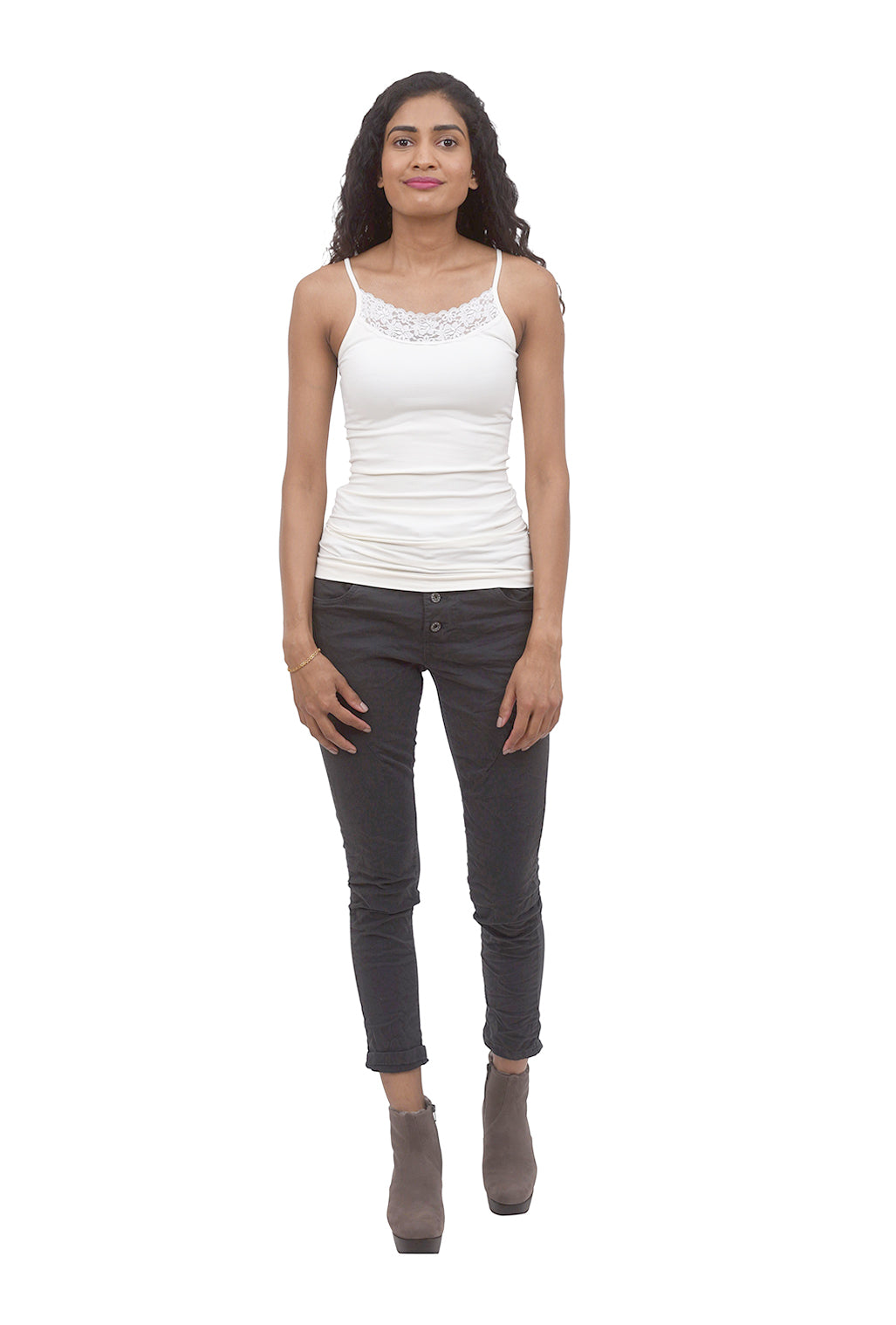 Tees by Tina Lace-Trim Cami, Cream