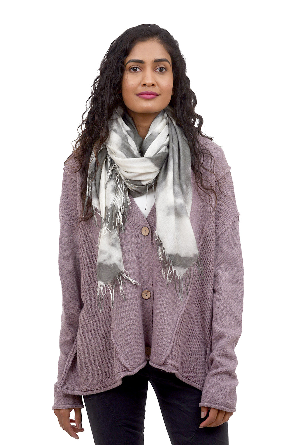 Blue Pacific Tie-Dye Tissue Scarf, Forest