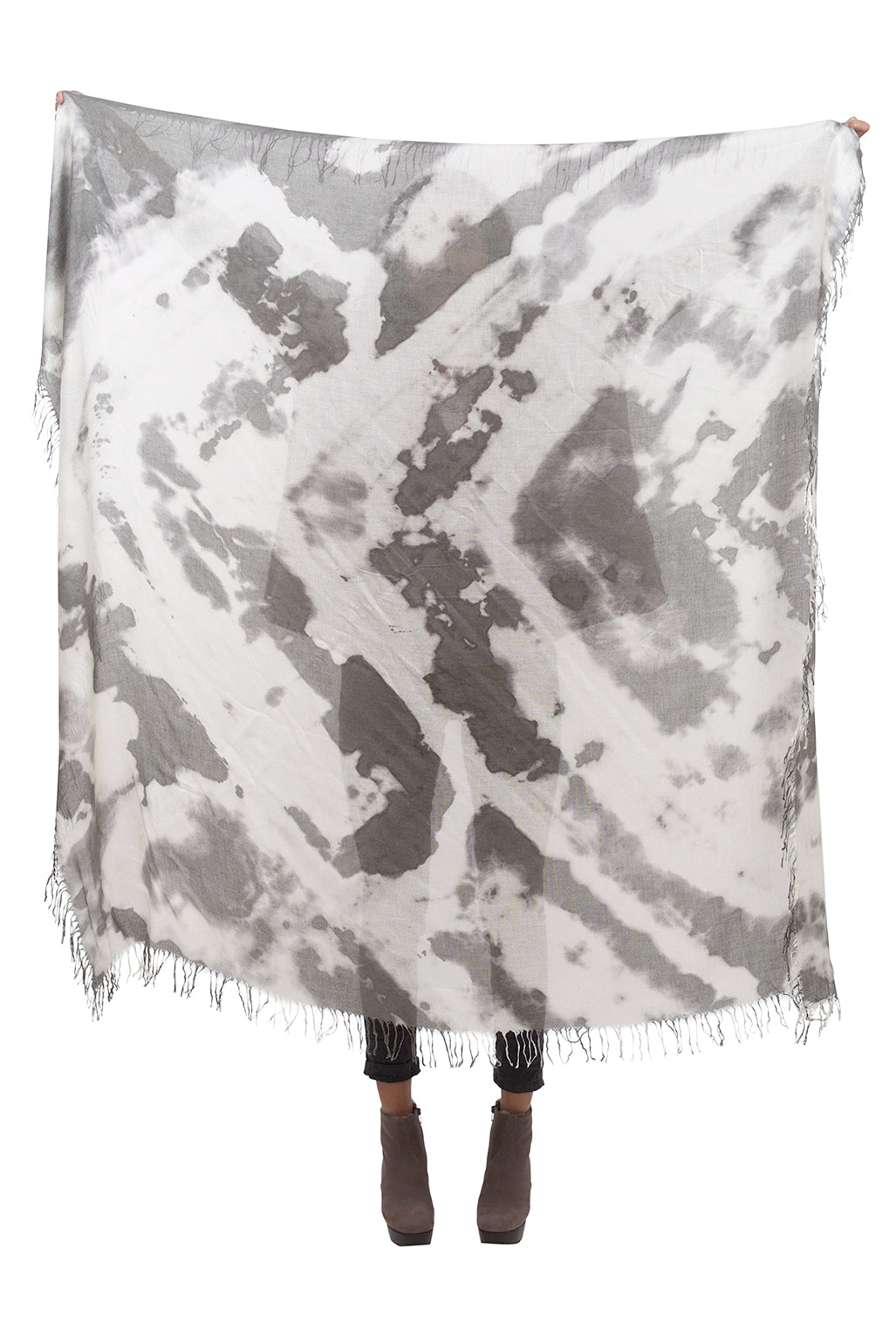 Blue Pacific Tie-Dye Tissue Scarf, Forest