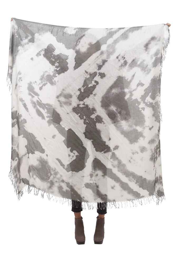 Blue Pacific Tie-Dye Tissue Scarf, Forest