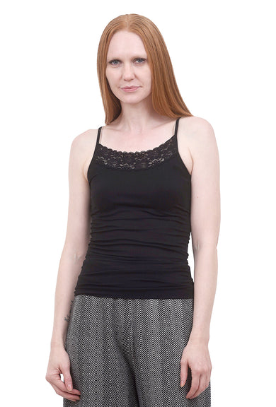 Tees by Tina Lace-Trim Cami, Black