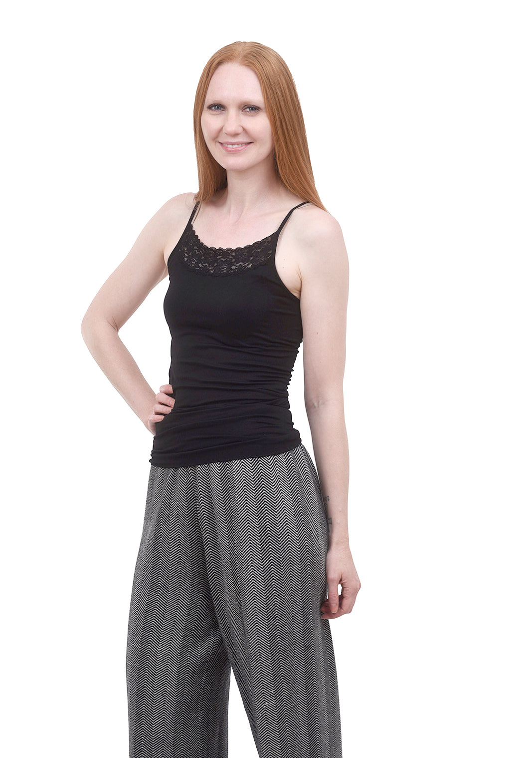 Tees by Tina Lace-Trim Cami, Black