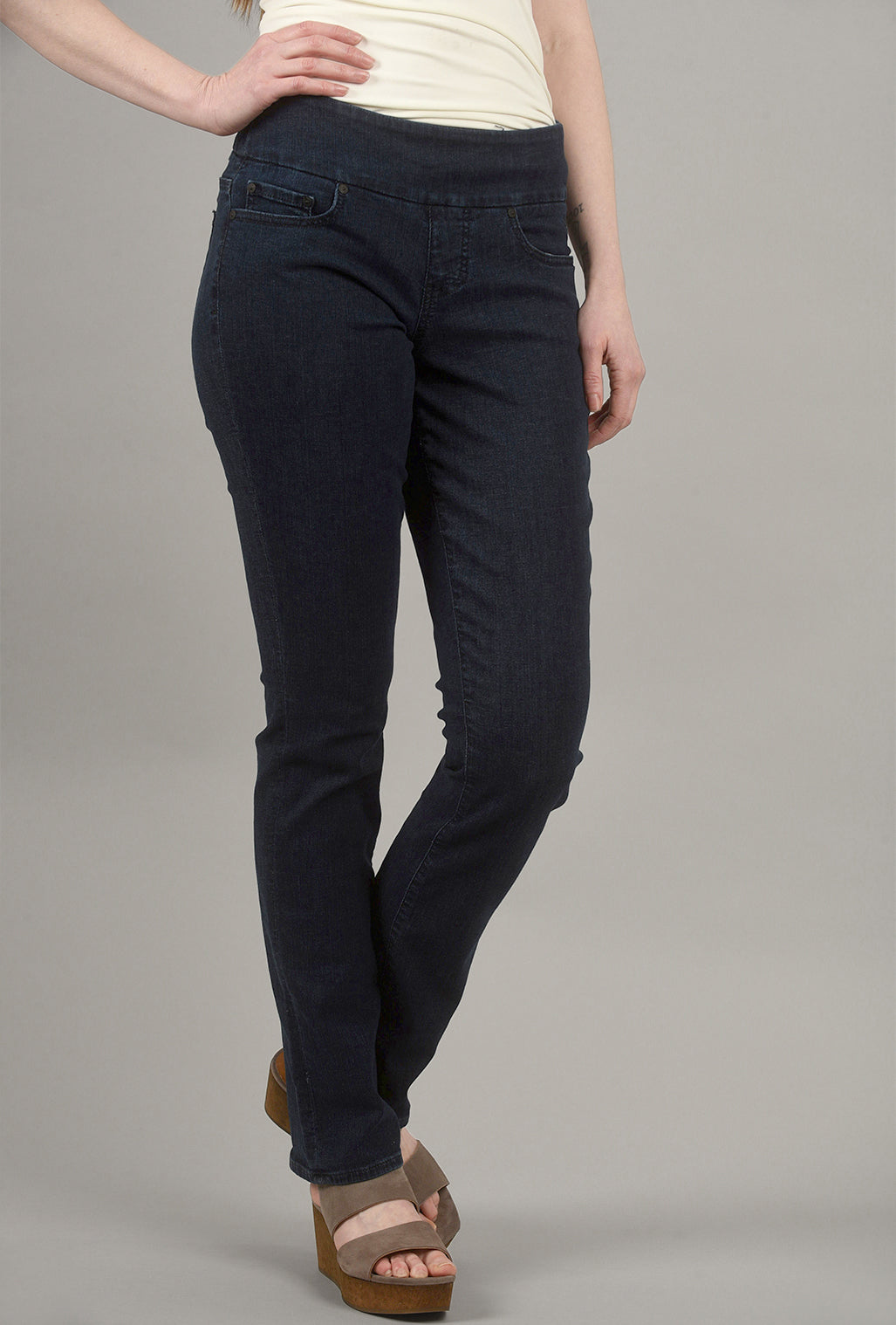 Jag Jeans Peri Straight Stretch Denim, Ink
