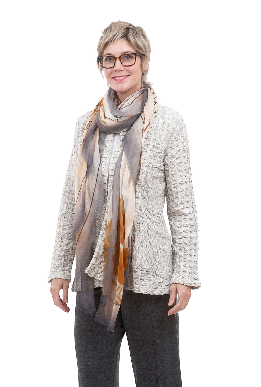 Blue Pacific Vintage Burgundy Vineyard Scarf, Rust/Gray