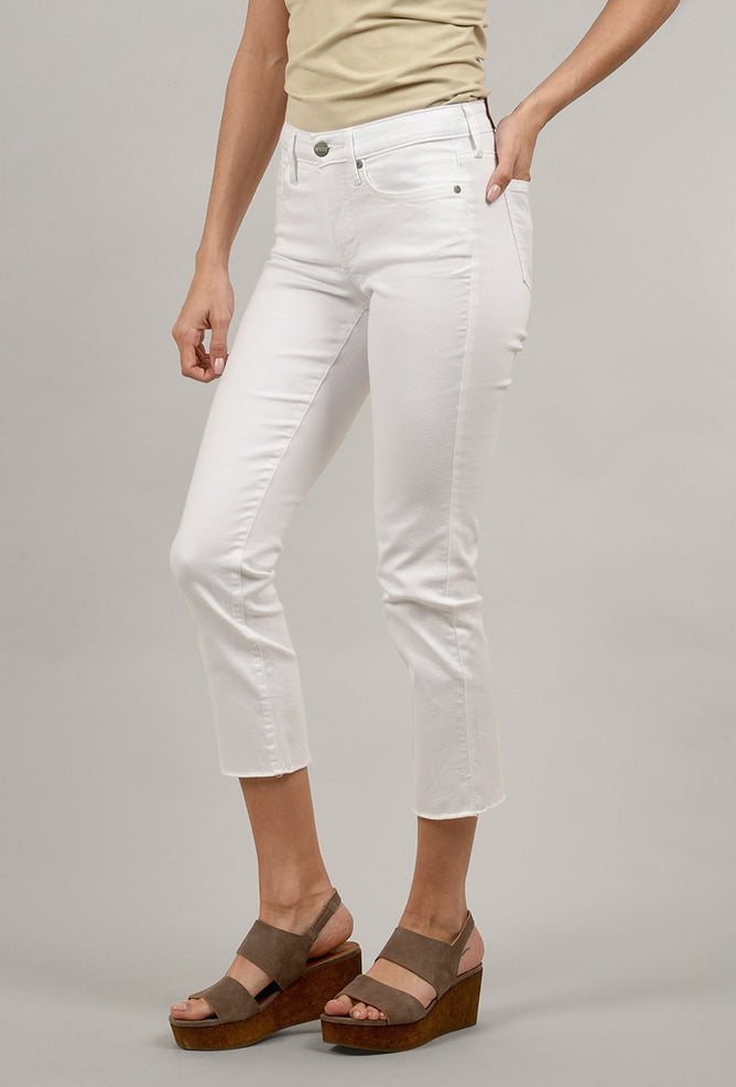 NYDJ Sheri Ankle Fray, Optic White