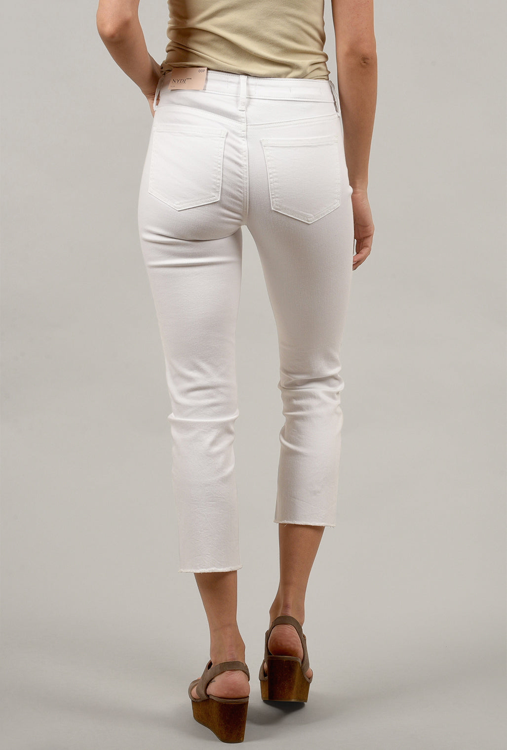 NYDJ Sheri Ankle Fray, Optic White
