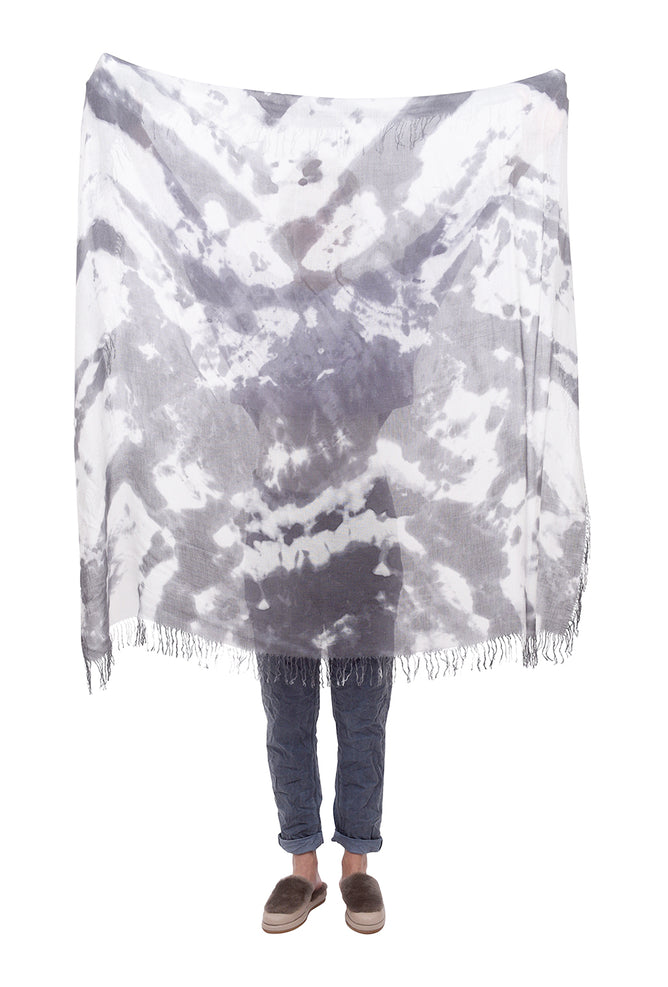 Blue Pacific Tie Dye Tissue Scarf, Slate