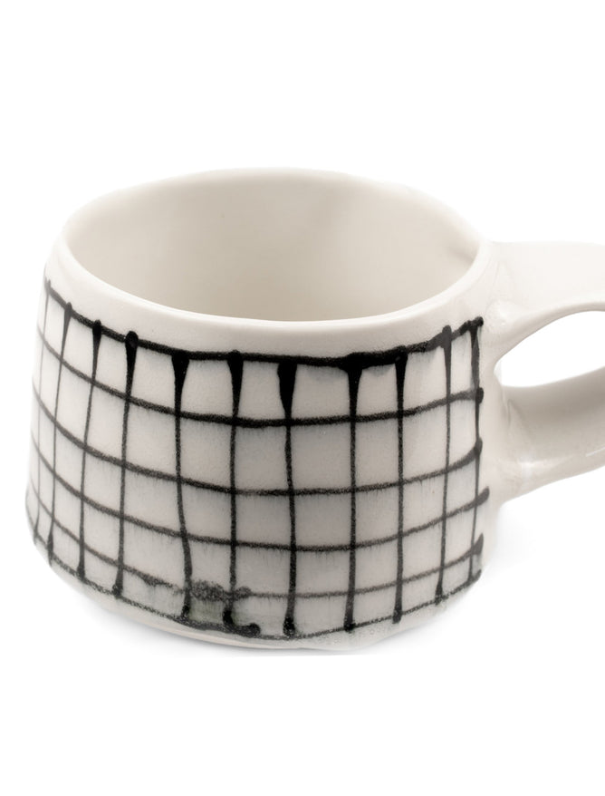 Lauren HB Small Stria Mug, Grid 