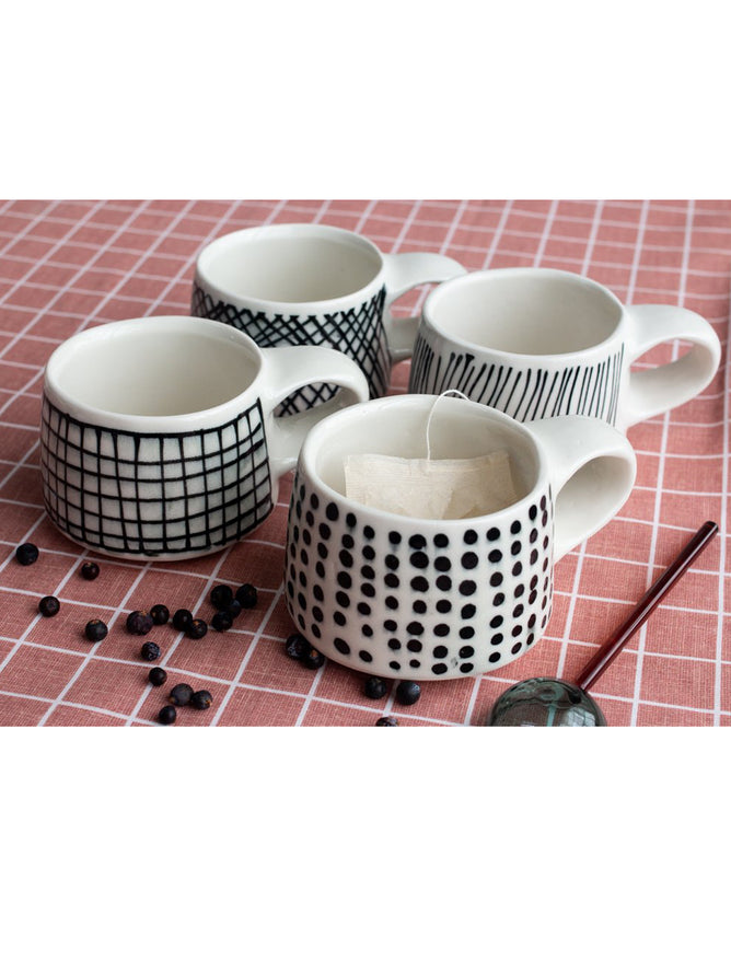 Lauren HB Small Stria Mug, Grid 