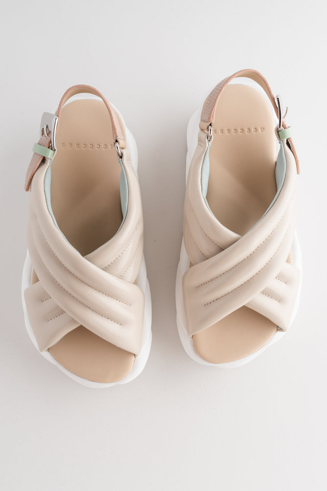 4CCCCEES Mellow Mana Sandal, Cream 
