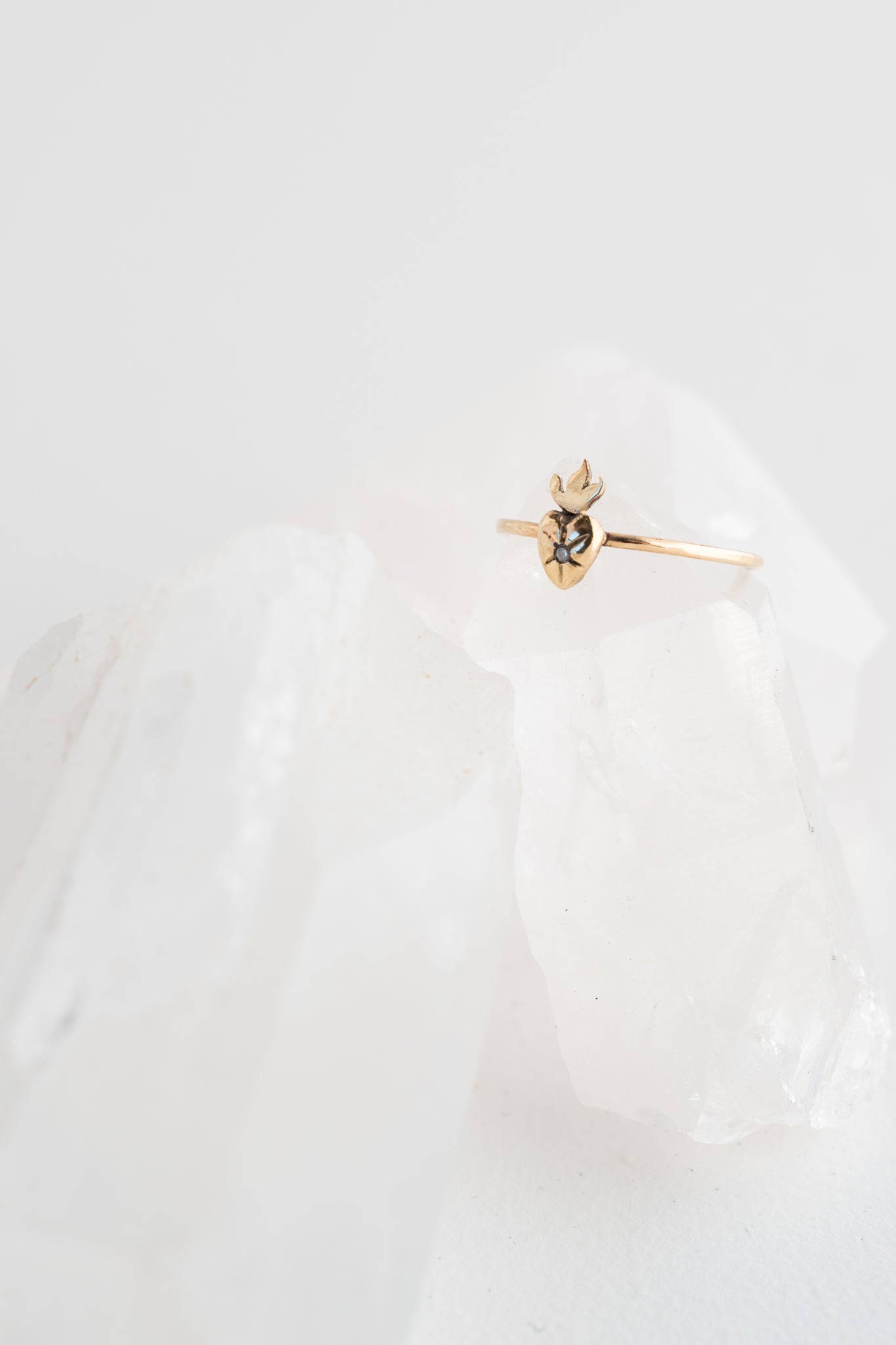 Acanthus Sacred Heart Amulet Ring 
