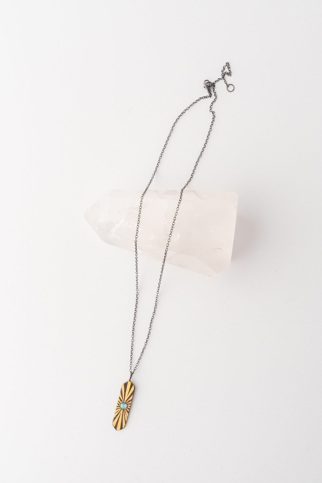 Evie Lou Radiant Opal Hexagon Pendant 