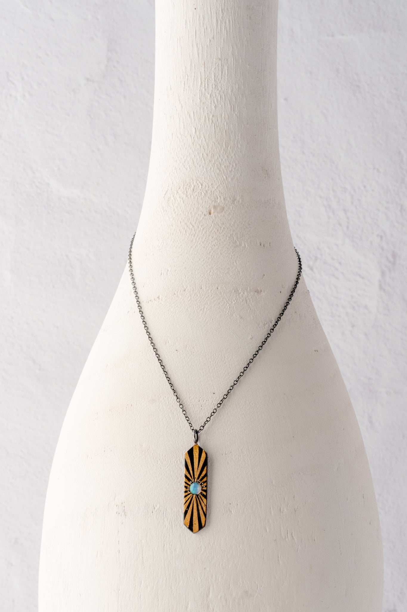 Evie Lou Radiant Opal Hexagon Pendant 