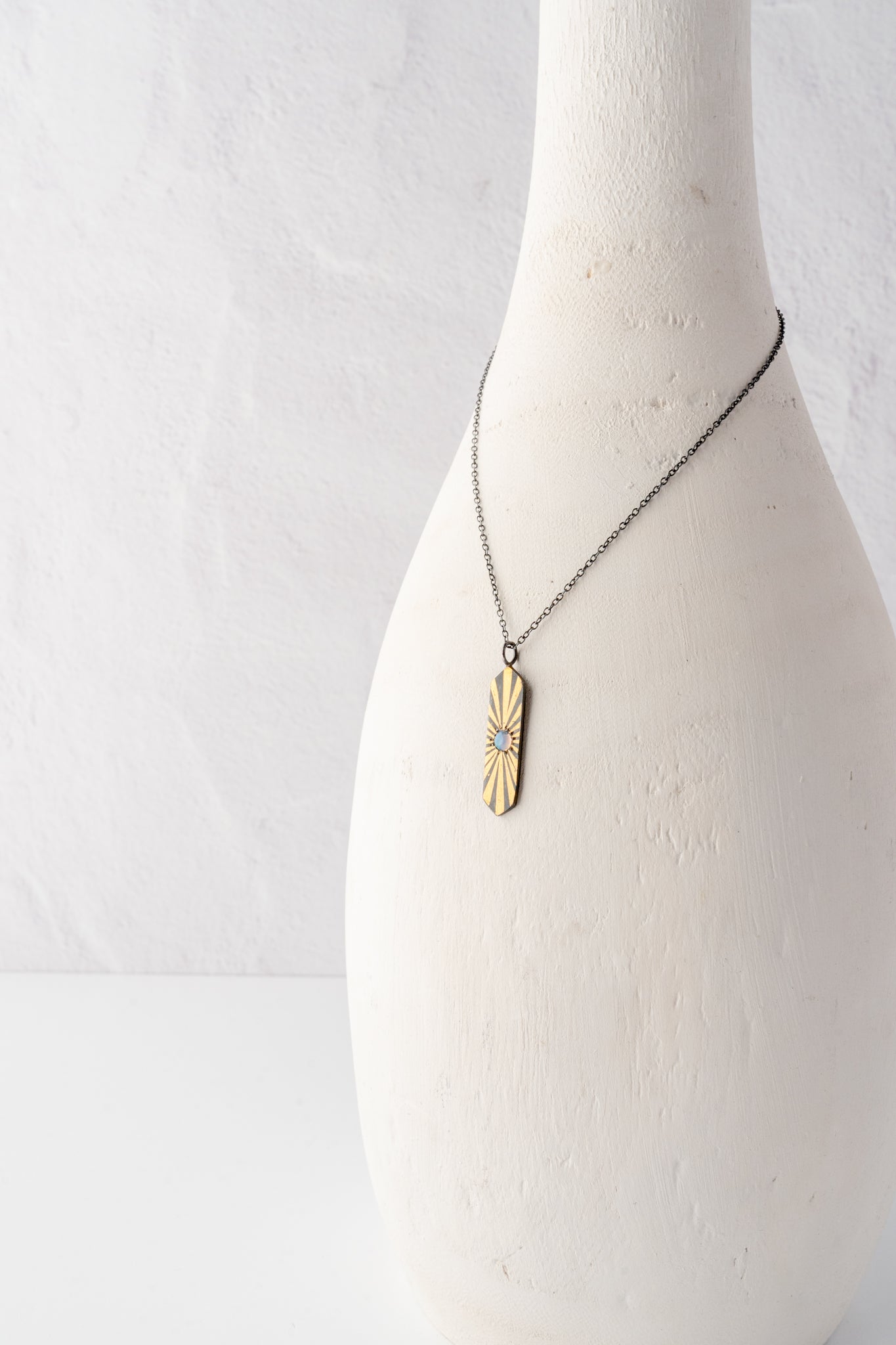 Evie Lou Radiant Opal Hexagon Pendant 