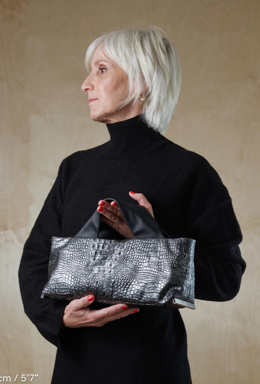 Daniella Lehavi Alexa Landscape, Pewter Croc 