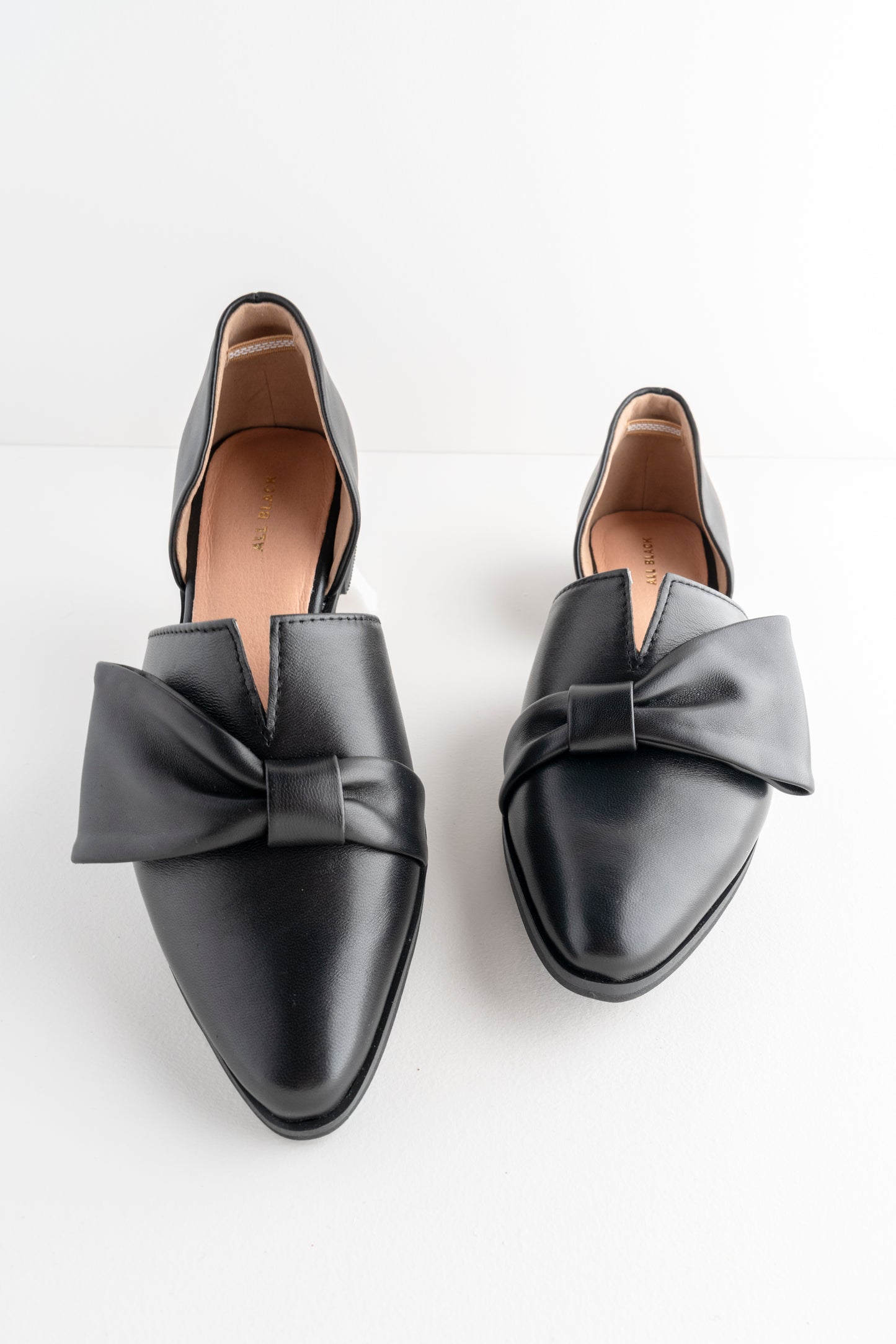 All Black Half Bow D'Orsay, Black 