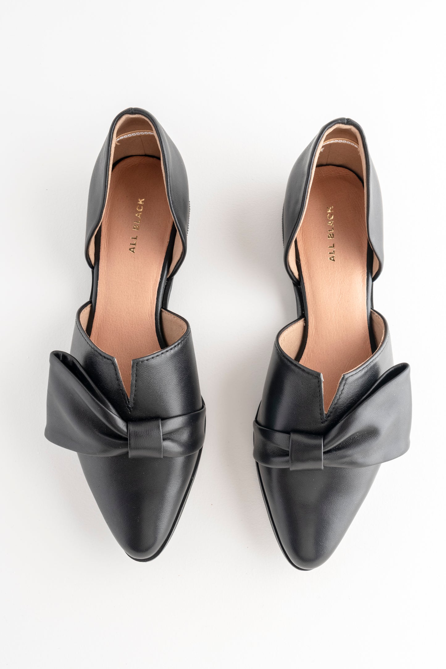 All Black Half Bow D'Orsay, Black 