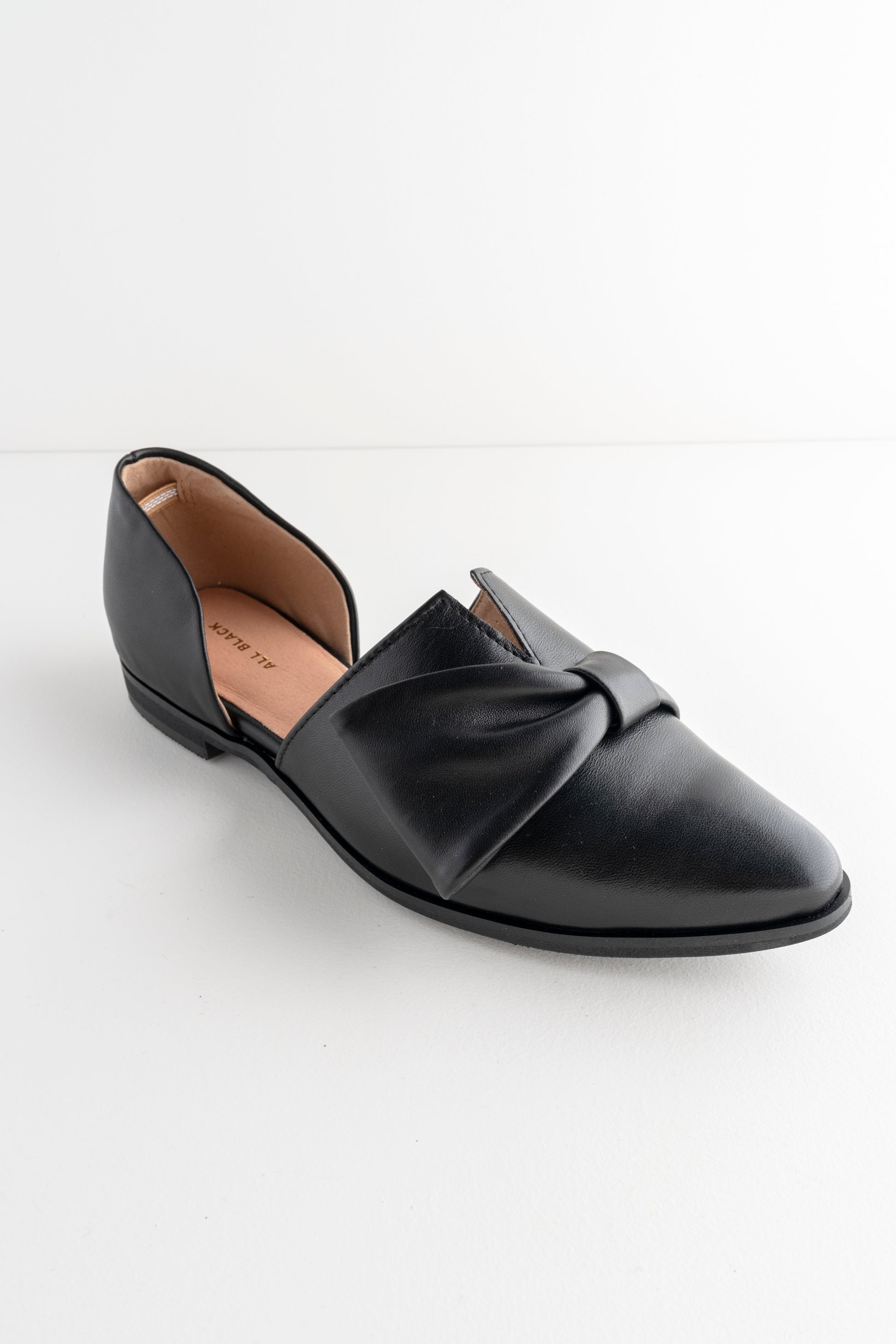 All Black Half Bow D'Orsay, Black 